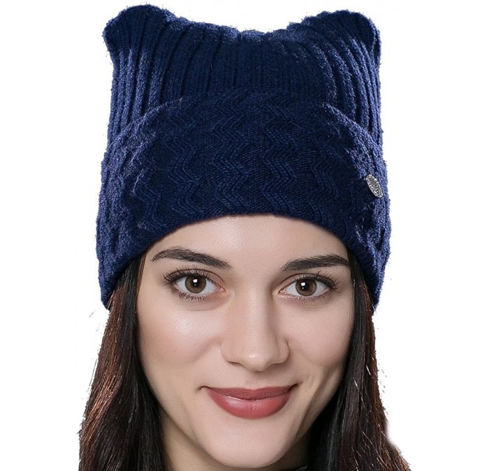 Skullies & Beanies Womens Autumn Knit Wool Hat Winter Unisex Beanie Cap Multicolor - Blue - CN12N1IFKWL $30.39