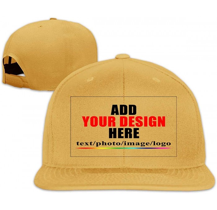 Baseball Caps Custom Baseball Caps- Design Your Own Hat- Team Photo Text Logo Graphic Print - Baseball-b Yellow - CQ18U8A7R2G...