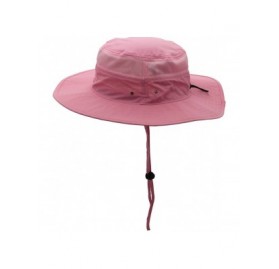 Sun Hats Outdoor Mesh Sun Hat Wide Brim Sun Protection Hat Fishing Hiking Hat - 1-pink - CI12EQGG0JF $19.68