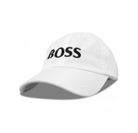 Baseball Caps BOSS Baseball Cap Dad Hat Mens Womens Adjustable - White - CU18CGN7DD5 $12.84