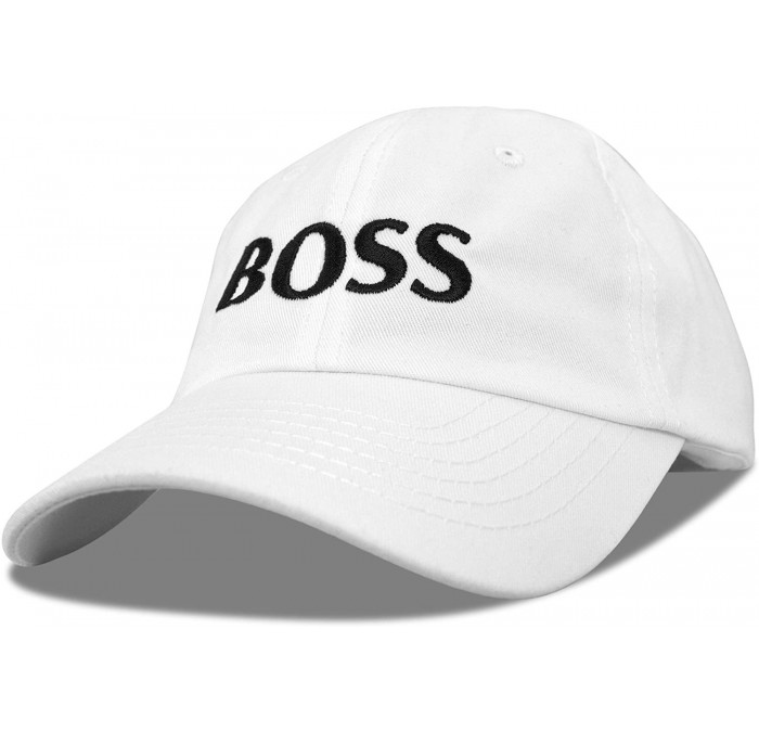 Baseball Caps BOSS Baseball Cap Dad Hat Mens Womens Adjustable - White - CU18CGN7DD5 $25.99