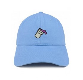 Baseball Caps Double Cup Morning Coffee Embroidered Soft Crown 100% Brushed Cotton Cap - Carolina Blue - CU18SR0MG7Z $21.56
