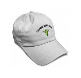 Baseball Caps Custom Soft Baseball Cap Ear of Corn Embroidery Dad Hats for Men & Women - White - CQ18SKR8UHT $19.30