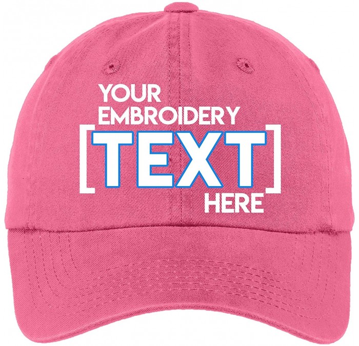 Baseball Caps Custom Embroidered Ladies Hat - ADD Text - Personalized Monogrammed Cap - Bright Pink - CI18EEQIIHT $13.43