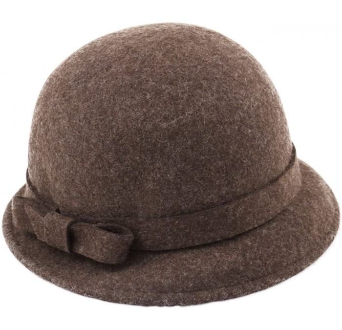 Fedoras Women's Cloche Wool Felt Cloche Hat - Marron-chine - CK187NCMECW $32.66