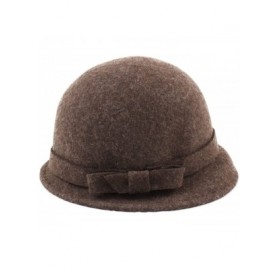 Fedoras Women's Cloche Wool Felt Cloche Hat - Marron-chine - CK187NCMECW $32.66