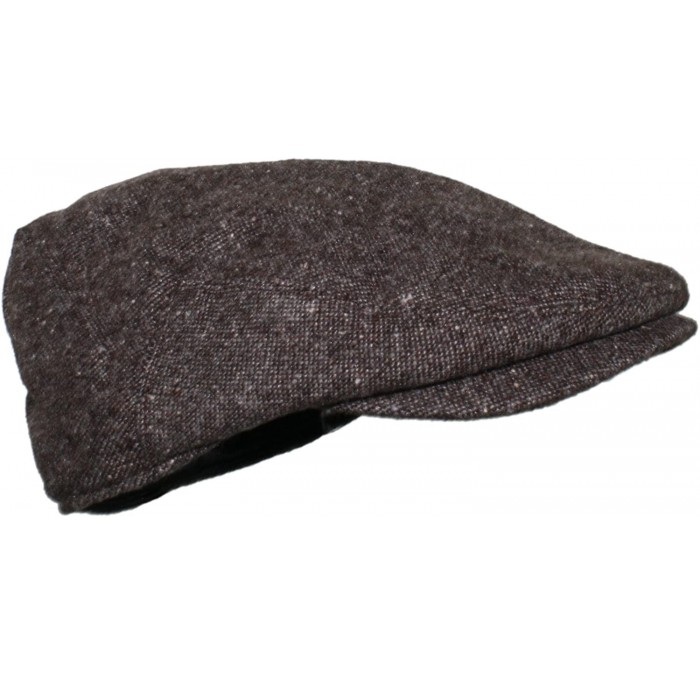 Newsboy Caps Irish Donegal Tweed Newsboy Driving Cap with Quilted Lining - Brown Donegal Large - CD1262UJK13 $26.30