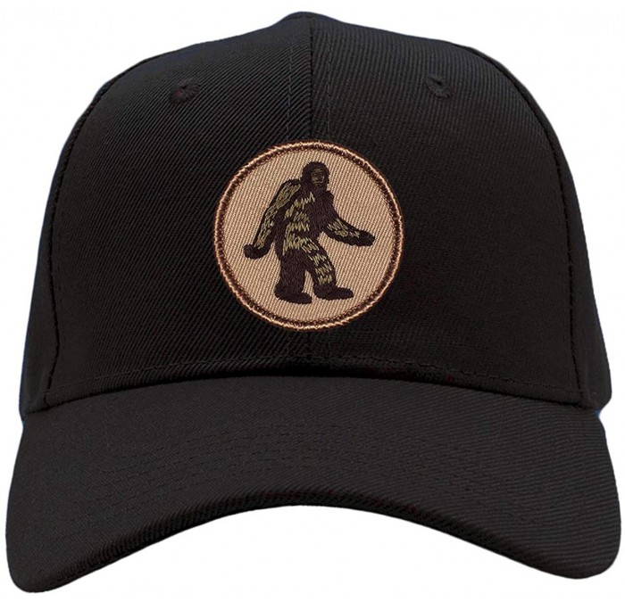 Baseball Caps Bigfoot/Sasquatch Hat! Adjustable-Back Ball Cap with Embroidered Bigfoot - Black Ballcap - CD185WDGUHZ $21.60