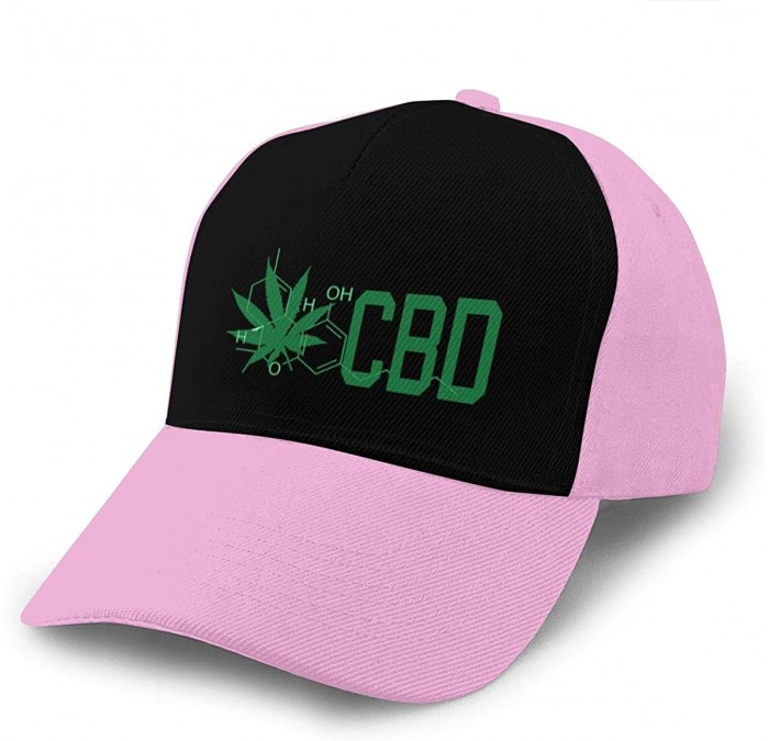 Baseball Caps CBD Cannabidiol Marijuana Leaf Unisex Adult Hats Classic Baseball Caps Peaked Cap - Pink - C618YECAMLM $36.69