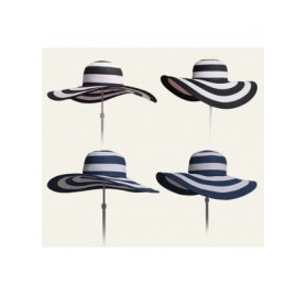Sun Hats Womens/Big Girls Striped Floppy Hat Sun Bonnet Folding Large Brim Cap - Royalblue - CK12CR25V8V $30.93