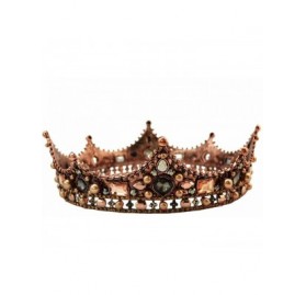 Headbands Baroque Luxury Pearl Bridal Crown Wedding Party Prom Vintage Full Crystal Big King Queen Tiara(40) - CX18CX3XWLM $5...