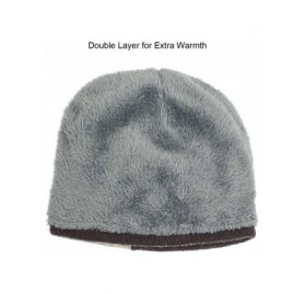Skullies & Beanies Men's Wool Blend Knit Beanie- Soft & Warm Velour Fleece Lined - Striped - Tan - C3127A4DVRX $14.15