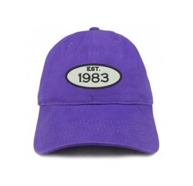 Baseball Caps Established 1983 Embroidered 37th Birthday Gift Soft Crown Cotton Cap - Purple - CO180L7748O $13.53