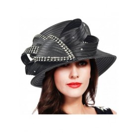 Bucket Hats Church Kentucky Derby Dress Hats for Women - Sd707-black-p - CB186YM3SI2 $45.17
