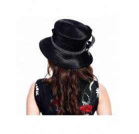 Bucket Hats Church Kentucky Derby Dress Hats for Women - Sd707-black-p - CB186YM3SI2 $45.17