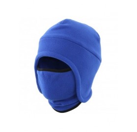 Balaclavas Men's Warm 2 in 1 Hat Winter Fleece Earflap Skull Sports Beanie Ski Mask - Blue - CW18IRNK2OT $23.28