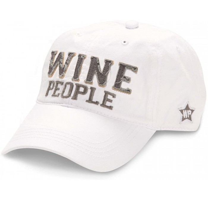 Baseball Caps We People Wine People Baseball Cap Hat with Adjustable Strap- White - C712IRDGTEJ $36.18