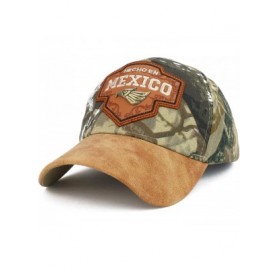Baseball Caps Hecho en Mexico Metal Eagle Patch PU Leather Bill Cap - Hunting Camo - C718OQAYUXE $23.77
