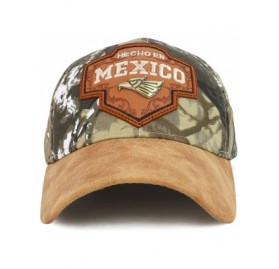 Baseball Caps Hecho en Mexico Metal Eagle Patch PU Leather Bill Cap - Hunting Camo - C718OQAYUXE $23.77