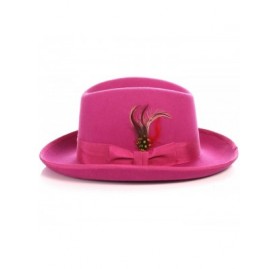 Fedoras Premium Godfather Hat - Fuchsia - C912BPOTUL1 $35.13