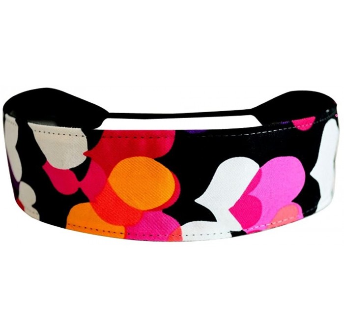 Headbands Skinny Headband Multicolor Hearts Over Black Soft Fashion Running Headwrap - CR1147X5SVT $19.60