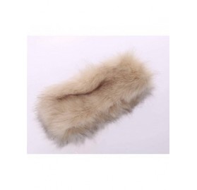 Cold Weather Headbands Cozy Warm Hair Band Earmuff Cap Faux Fox Fur Headband with Stretch for Women - B01-beige - CA192K3UO36...