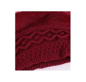 Berets Women Beret Hat French Wool Beret Beanie Cap Classic Solid Color Autumn Winter Hats - Wine Red - CH18Y64TSNL $30.59