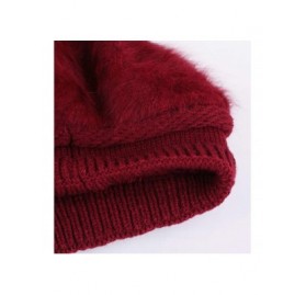 Berets Women Beret Hat French Wool Beret Beanie Cap Classic Solid Color Autumn Winter Hats - Wine Red - CH18Y64TSNL $30.59