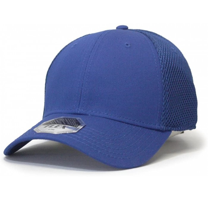 Baseball Caps Plain Pro Cool Mesh Low Profile Adjustable Baseball Cap - Flex L/Xl Royal - CI187GG0YE3 $26.43