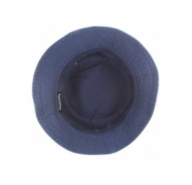 Bucket Hats 100% Cotton Packable Fishing Hunting Summer Travel Bucket Cap Hat - Navy - CI18DM5I46L $34.00