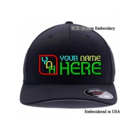 Baseball Caps Custom Embroidered Hat. Create Your Logo with Your Name and Initials. Flexfit Cap. - Black-2 - CH18O00RC99 $21.31