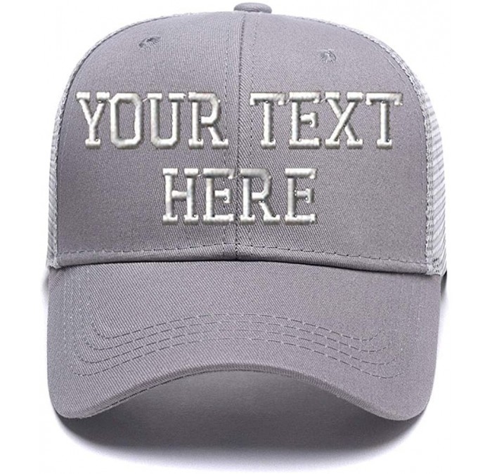 Baseball Caps Custom Ponytail Baseball Cap Personalized Messy Bun Hat Mesh Visor Trucker Hat - Gray - CC18GZEI4HC $18.97