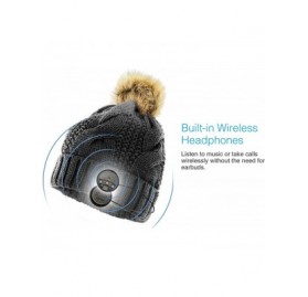 Skullies & Beanies Wireless Bluetooth Beanie Pom Pom - Dark Green - CS12N7AZ04D $26.28
