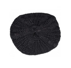 Skullies & Beanies Womens Beret Hats Winter Warm Knit Baggy Beanie Ski Hat Slouchy Chic Bailey Cap - Black - CD18IO6WMSG $9.29