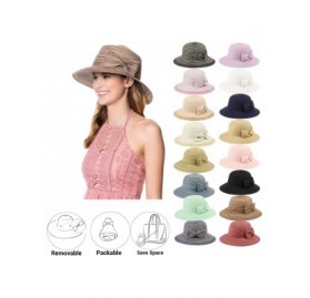 Sun Hats Womens UPF50 Foldable Summer Sun Beach Straw Hats - Fl2914denim Blue - CL18DA2NZMZ $17.27