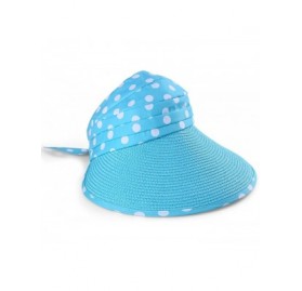 Sun Hats Classic Roll up Foldable Wide Large Brim Summer Swimming Beach Sun Hat - Sky Blue - C012GSL7G3Z $17.27