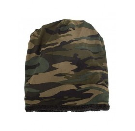 Skullies & Beanies Unisex Fleece Knit Cap Hedging Head Hat Beanie Cap Warm Outdoor - Army Green - CH18IRWEE7L $23.10