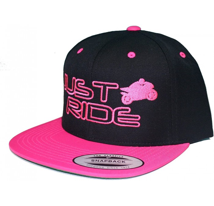 Baseball Caps Street Bike Hat Flat Bill Snapback - Pink - C312DNULIAP $25.26