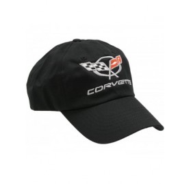 Baseball Caps Corvette Black C5 Logo Unstructured Hat - CG1145LVNJT $21.28