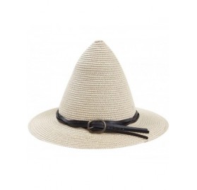 Sun Hats Women's Brim Straw Witch Hat Beach Sun Cap Halloween Costume Accessory - Beige - C111YM11R6L $17.24