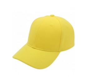 Baseball Caps Baseball Cap Men Women - Classic Adjustable Plain Hat - Yellow - C317YIA2LS8 $7.32