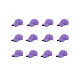 Baseball Caps Baseball Caps 100% Cotton Plain Blank Adjustable Size Wholesale LOT 12 Pack - Lavender - C11824SXSYC $59.16