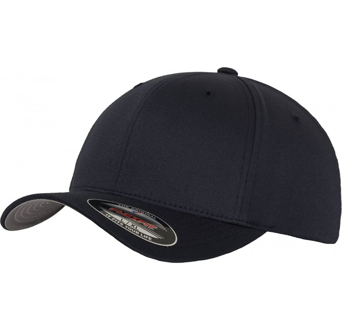 Baseball Caps Dark Navy Wooly Combed Stretchable Fitted Cap Kappe Baseballcap Basecap - Dark Navy - C411IMXR2E1 $35.36