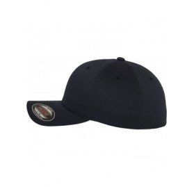 Baseball Caps Dark Navy Wooly Combed Stretchable Fitted Cap Kappe Baseballcap Basecap - Dark Navy - C411IMXR2E1 $19.47