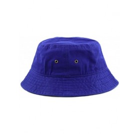 Bucket Hats Short Brim Visor Cotton Bucket Sun Hat - Royal Blue - CK11XSS48G5 $13.24