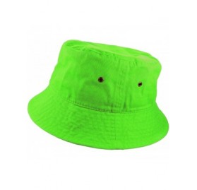 Bucket Hats 100% Cotton Packable Fishing Hunting Summer Travel Bucket Cap Hat - Neon Green - C21902Q70G9 $16.88