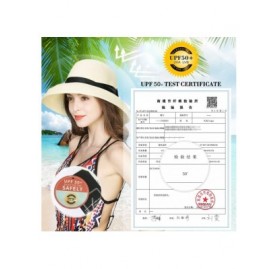 Sun Hats Womens UPF50 Foldable Summer Sun Beach Straw Hats Accessories Wide Brim - 00043_white - CT17YZ5Y383 $20.05