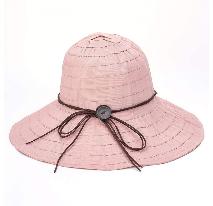 Sun Hats Sun Hat for Women Bow-Knot Brim Cap Foldable Neck Anti-Ultraviolet Fishing Hats - Light Pink - CJ18Y7DGXOI $21.99