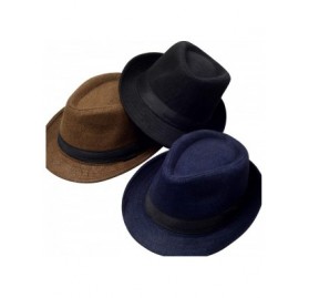 Fedoras 1920s Panama Fedora Hat Cap for Men Gatsby Hat for Men 1920s Mens Gatsby Costume Accessories - Y-gray - CN18R3YYLKT $...