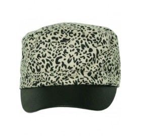 Newsboy Caps Women's Cabbie Hat Animal Print Leopard Ivory - CN11O42GRQ3 $27.50